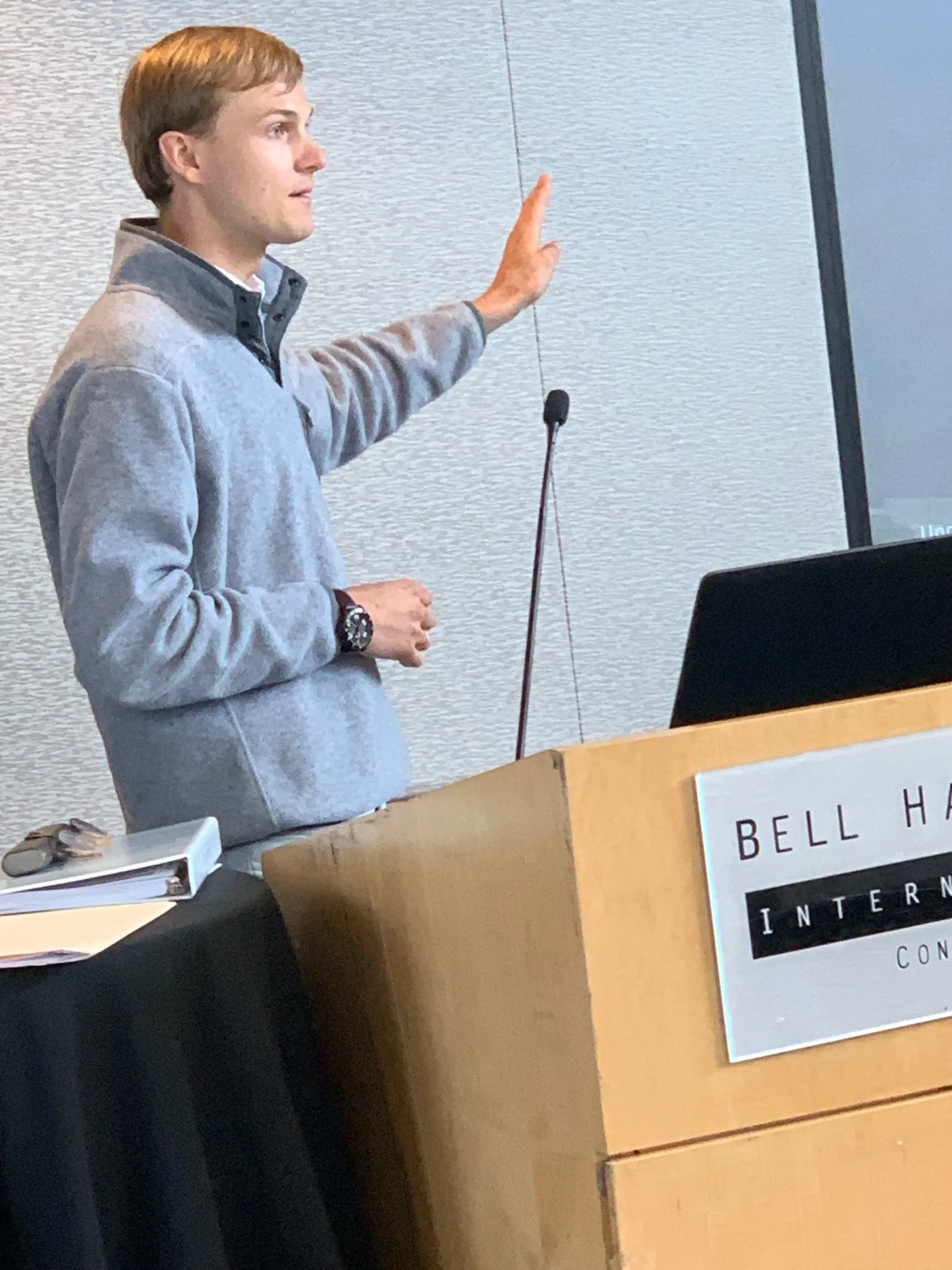 Austin presenting a demo